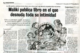 Maliki publica libro en el que desnuda toda su intimidad  [artículo] Rodrigo Castillo.