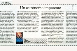 Un astrónomo impotente  [artículo] Patricia Espinosa.