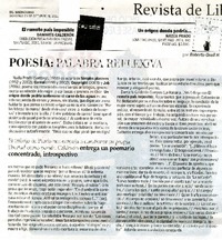 Poesìa, palabra reflexiva  [artículo] Roberto Onell H.