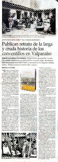 Publican retrato de la larga y cruda historia de los conventillos en Valparaíso  [artículo] Romina de la Sotta Donoso.
