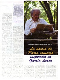 Las poesía de Parra comenzó inspirada en García Lorca  [artículo].