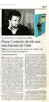 Óscar Contardo devela una rara historia de Chile  [artículo] Juan Ignacio Rodríguez Medina.