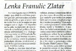 Lenka Franulic Zlatar  [artículo] Miguel Laborde.
