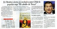 J. J. Benítez cierra en exclusica para Chile la popular saga "El caballo de Troya"  [artículo].