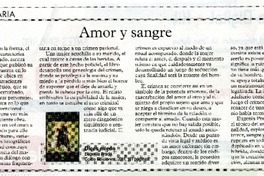 Amor y sangre  [artículo] Patricia Espinosa.