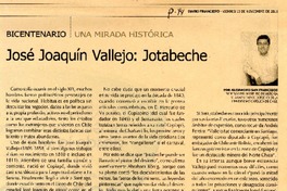 José Joaquín Vallejo: Jotabeche  [artículo] Alejandro San Francisco.