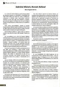 Gabriela Mistras y Romain Rolland  [artículo] María Eugenia Berríos.