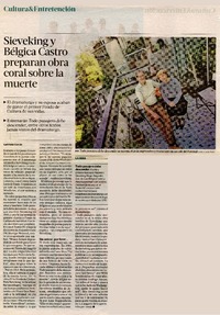 Sieveking y Bélgica Castro preparan obra coral sobre la muerte  [artículo] Gabriela García.