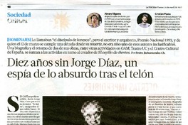 Diez años sin Jorge Díaz, un espía de lo absurdo tras el telón  [artículo] Pedro Bahamondes Ch.