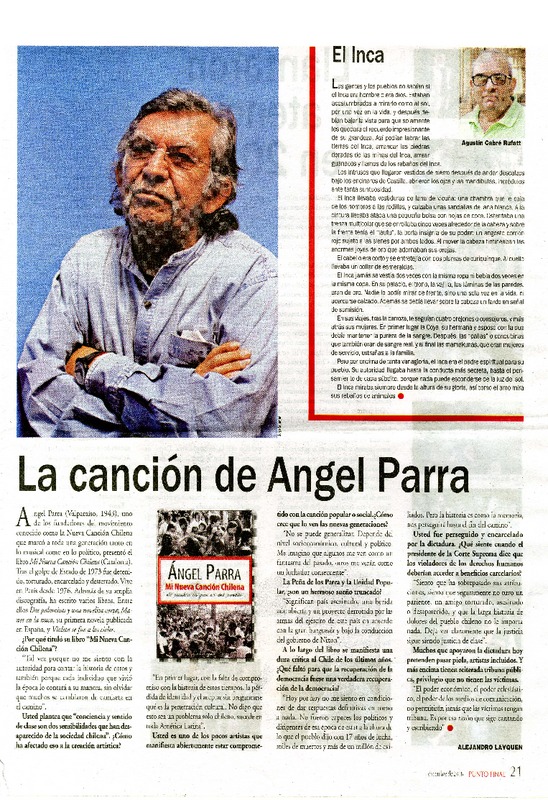La canción de Angel Parra  [artículo] Alejandro Lavquen.