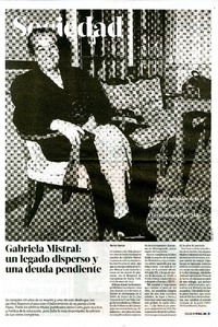 Gabriela Mistral: un legado disperso y una deuda pendiente [artículo] Javier García.