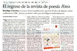 El regreso de la revista de poesía AErea  [artículo] Valentina Proust Iligaray.