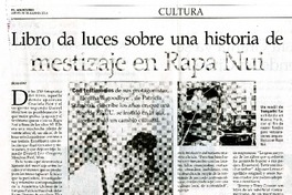 Libro da luces sobre una historia de mestizaje en Rapa Nui  [artículo] Iñigo Díaz.