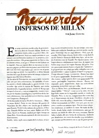 Recuerdos dispersos de Millán  [artículo] Jaime Concha.