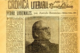 Pedro Urdemales  [artículo] Ricardo Latcham.