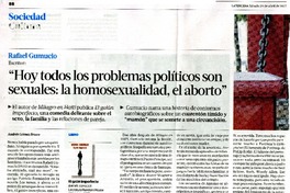 "Hoy todos los problemas políticos son sexuales: la homosexualidad, el aborto"  [artículo] Andrés Gómez.