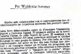 [Carolina Aguad]  [artículo] Waldemar Sommer.