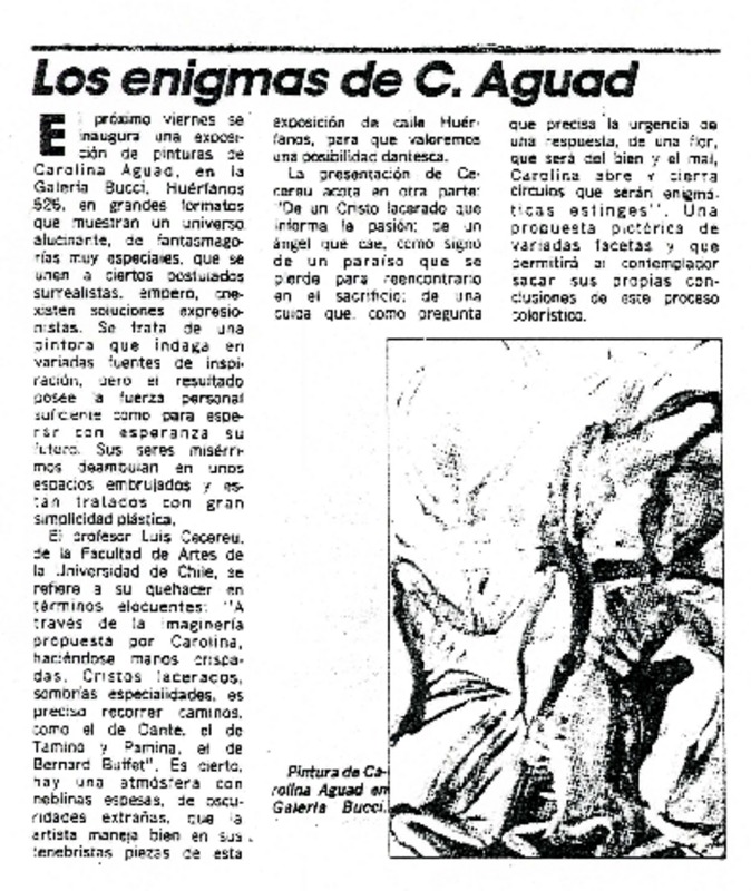 Los enigmas de C. Aguad.  [artículo] Ricardo Bindis.