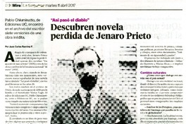 Descubren novela perdida de Jenaro Prieto [entrevista]  [artículo] Juan Carlos Ramírez F.