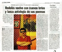 Redolés vuelve con nuevos bríos y lanza antología de sus poemas  [artículo] Leonardo Sanhueza.