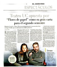 Teatro UC apuesta por "flores de papel" como su gran carta para el segundo semestre  [artículo] Eduardo Miranda.