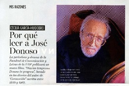 Por qué leer a José Donoso  [artículo]Cecilia García-Huidobro; [fotografía por] Jorge Marín.