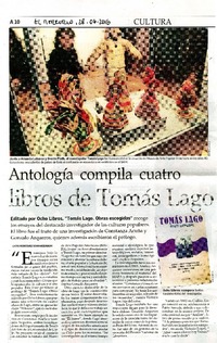Antología compila cuatro libros de Tomás Lago  [artículo] Lucas Rodríguez Schwarzenberg.