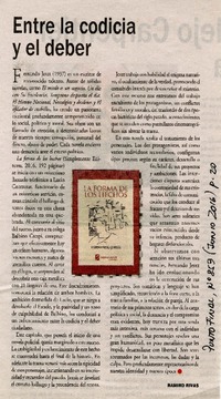Entre la codicia y el deber  [artículo] Ramiro Rivas.