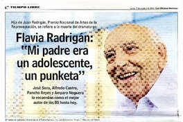 Flavia Radrigán "mi padre era un adolescente, un punketa" [artículo] : H. Hernández [y] R. Valenzuela.