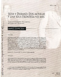 Silva y Durand dos novelas y una sola frontera no más [artículo] : Jaime Concha.