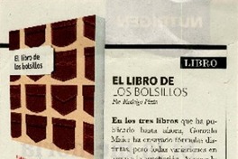 El libro de los bolsillos  [artículo] Rodrigo Pinto.