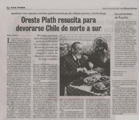 Oreste Plath resucita para devorarse Chile de norte a sur  [artículo] Fabián Llanca.