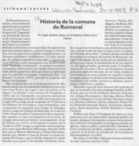 Historia de la comuna de Romeral.