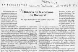 Historia de la comuna de Romeral.