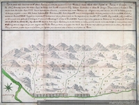 Plano de parte de la hacienda de Rosa de Ahumada, donde se encuentra la villa San Rafael de Rozas, Illapel, 1780.