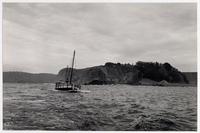 [Vista de una embarcación navegando en el río Maule, frente a la isla Orrego]