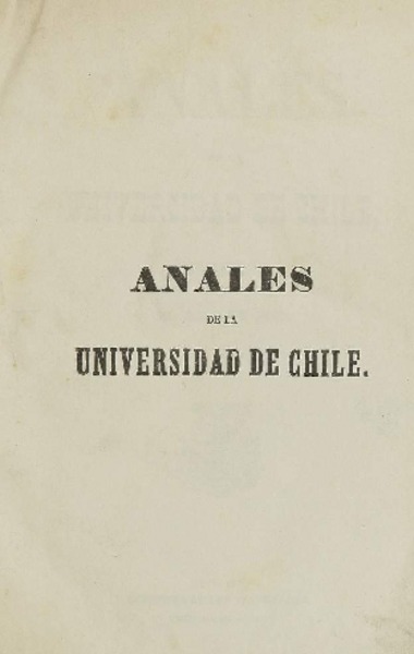 Anales de la Universidad de Chile.
