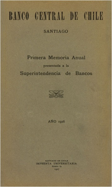 Memoria anual presentada a la Superintendencia de Bancos