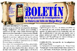 El Boletín de la Agrupación de Investigadores de la Historia del Valle del Marga-Marga.