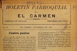 Boletin Parroquial de El Carmen y Pemuco.