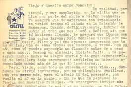 Tarjeta. 1945 dic. 5. Gonzalo Drago/Nicomedes Guzmán.