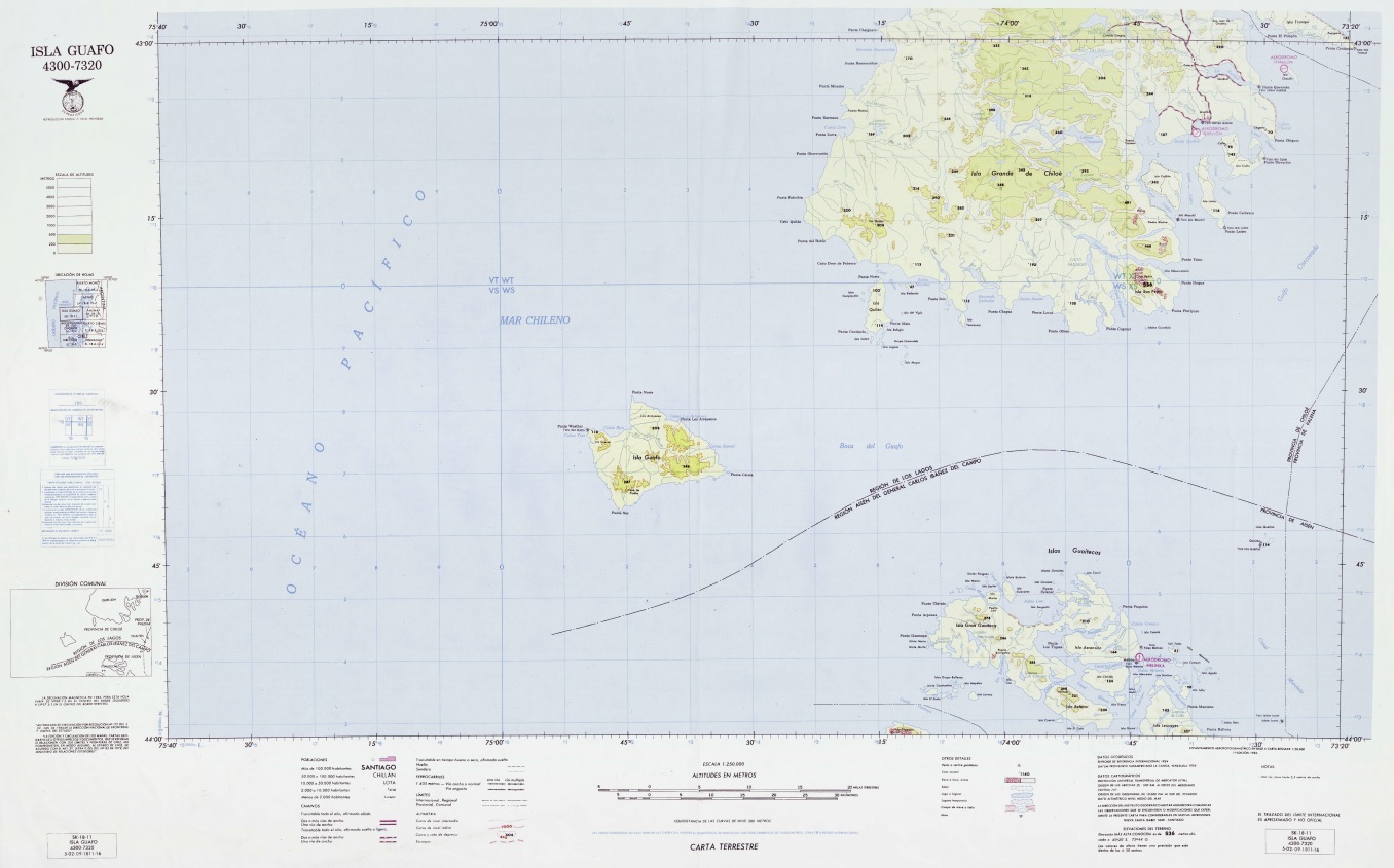 Isla Guafo 4300-7320: carta terrestre