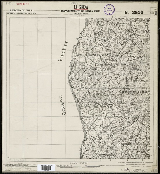 La Sirena Departamento de Santa Cruz [material cartográfico] : Ejército de Chile. Instituto Geográfico Militar.