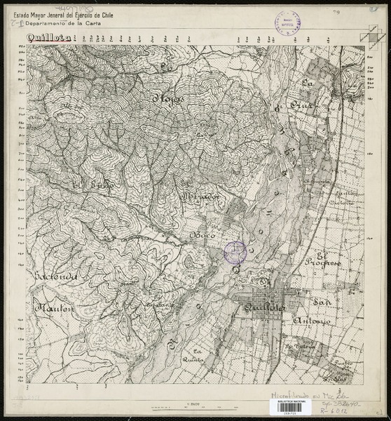 Quillota  [material cartográfico] Estado Mayor Jeneral del Ejército de Chile. Departamento de la Carta.