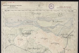 San Manuel Departamento de Melipilla [material cartográfico] : Instituto Geográfico Militar de Chile. Carta de Estado Mayor.