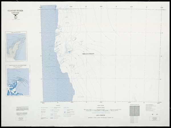 Glaciar Ryder 7100 - 6400 : carta terrestre [material cartográfico] : Instituto Geográfico Militar de Chile.