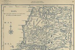 Mapa del país en el que habitan los Araucanos en Chile
