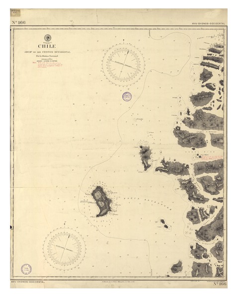 Chile Arch. de los Chonos-Occidental [material cartográfico] : Por la Marina Nacional ; Grabado por Ulises Gutiérrez Balbontín.