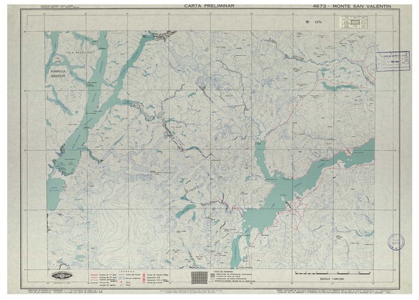 Monte San Valentín 4673 : carta preliminar [material cartográfico] : Instituto Geográfico Militar de Chile.