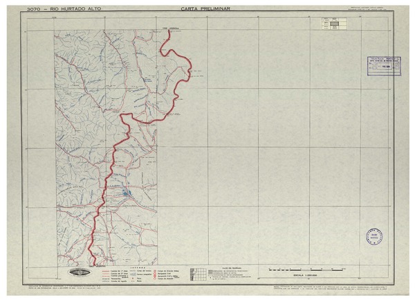 Río Hurtado Alto 3070 : carta preliminar [material cartográfico] : Instituto Geográfico Militar de Chile.